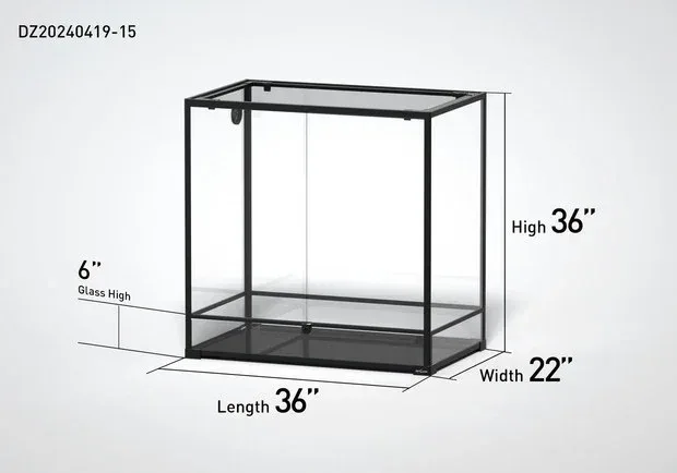 REPTI ZOO 36" x 22"x 36" Glass Reptile Terrarium with Front opening door Custom Reptile Tank (customed reptile cage)