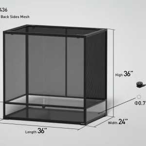 REPTI ZOO 36" x 24"x 36" Glass Reptile Terrarium with Sliding Door Custom Reptile Tank (customed reptile cage)