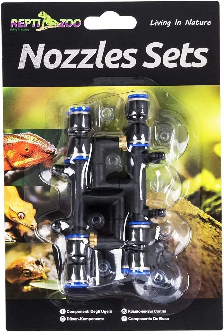 REPTI ZOO 4 Pieces Spray Nozzles Adjustable Fine Misting Water for Reptiles