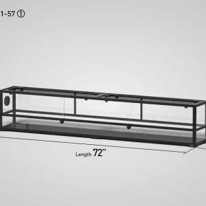 REPTI ZOO 44 Gallon 72" x 10"x 14" Glass Reptile Terrarium with Sliding Door Custom Reptile Tank (customed reptile cage)