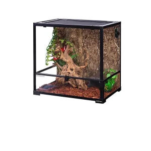 REPTI ZOO 45 Gallon 24″*18″*24″ Reptile Habitat With Ventilated Screen And Double Doors RK0111
