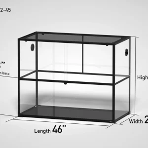 REPTI ZOO 46" x 24"x 36" Glass Reptile Terrarium with Sliding Door Reptile Habitat Tank (customed reptile cage)