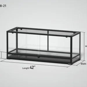 REPTI ZOO 47 Gallon 42" x 15"x 17" Glass Customed Reptile Terrarium Sliding Door Reptile tank