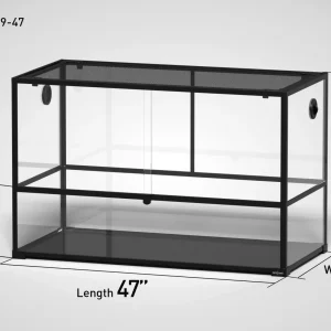 REPTI ZOO 47" x 23"x 30" Glass Reptile Terrarium with Sliding Door Reptile Habitat Tank (customed reptile cage)