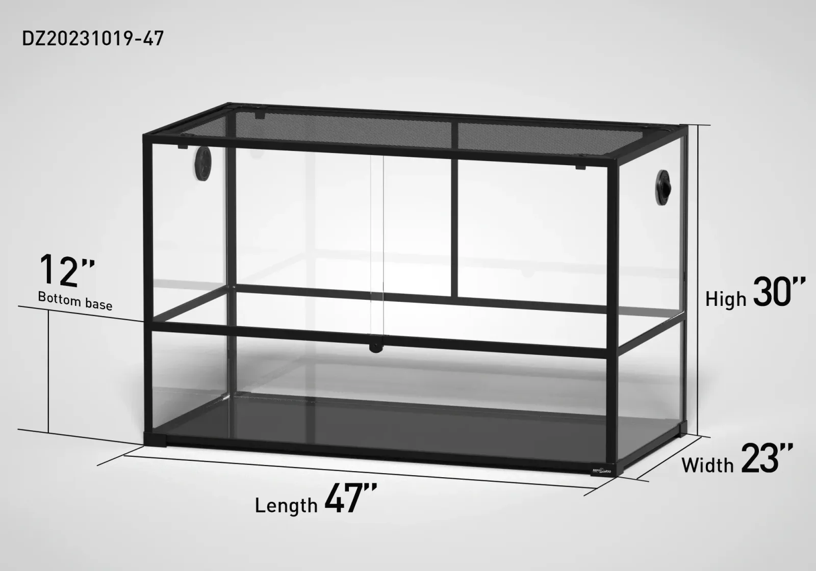 REPTI ZOO 47" x 23"x 30" Glass Reptile Terrarium with Sliding Door Reptile Habitat Tank (customed reptile cage)