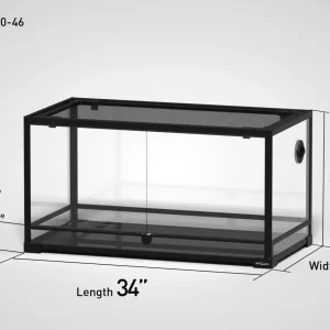 REPTI ZOO 48 Gallon 34" x 18"x 18" Glass Reptile Terrarium with Opening Door Reptile Habitat Tank (customed reptile cage)