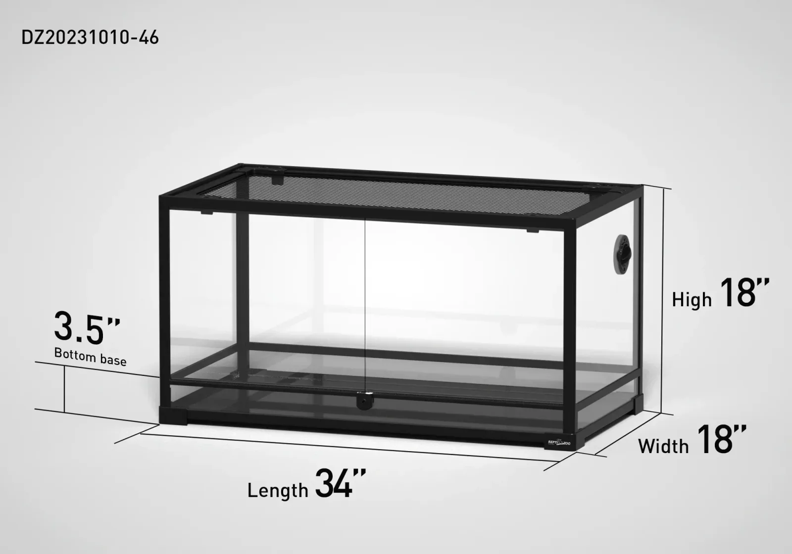 REPTI ZOO 48 Gallon 34" x 18"x 18" Glass Reptile Terrarium with Opening Door Reptile Habitat Tank (customed reptile cage)