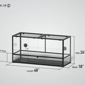 REPTI ZOO 48" x 18"x 24" Glass Reptile Terrarium with Sliding Door Custom Reptile Tank (customed reptile cage)