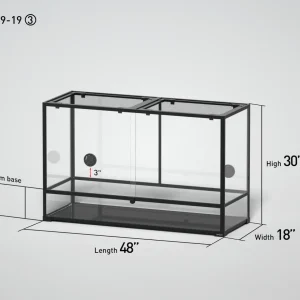 REPTI ZOO 48" x 18"x 30" Glass Reptile Terrarium with Sliding Door Custom Reptile Tank (customed reptile cage)