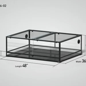 REPTI ZOO 48" x 36"x 16" Glass Reptile Terrarium with Sliding Door Custom Reptile Tank (customed reptile cage)