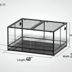 REPTI ZOO 48" x 36"x 24" Glass Reptile Terrarium with Sliding Door Custom Reptile Tank (customed reptile cage)