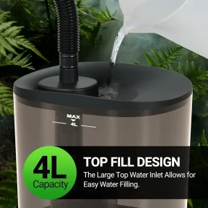 REPTI ZOO 4L Ultra Quiet Reptile Fogger Mister, Reptile Humidifier with Integrated Water Tank Design for Reduced Leaking
