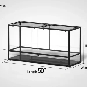 REPTI ZOO 50" x 17"x 26" Glass Reptile Terrarium with Sliding Door Custom Reptile Tank (customed reptile cage)