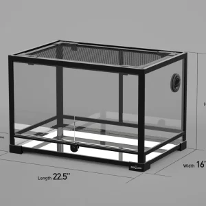 REPTI ZOO 57 Gallon 22.5" x 16"x 36" Glass Reptile Terrarium Front Opening Reptile Habitat Tank (customed reptile cage)