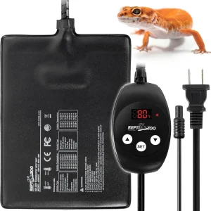 REPTI ZOO 6" X 8" Reptile Heat Pad Fast Heating Pad with Adjust Knob 8W / Adjustable Thermostat 12W Reptile Heat Mat