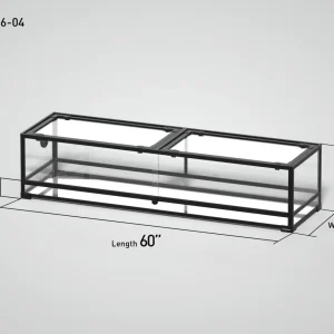REPTI ZOO 60" x 17"x 14" Glass Reptile Terrarium with Sliding Door Custom Reptile Tank (customed reptile cage)