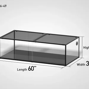 REPTI ZOO 60" x 30"x 18" Glass Reptile Terrarium with Sliding Door Reptile Habitat Tank (customed reptile cage)