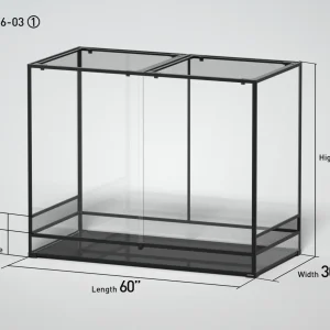 REPTI ZOO 60" x 30"x 48" Glass Reptile Terrarium with Sliding Door Custom Reptile Tank (customed reptile cage)