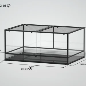 REPTI ZOO 60" x 36"x 24" Glass Reptile Terrarium with Sliding Door Custom Reptile Tank (customed reptile cage)
