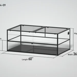 REPTI ZOO 60" x 36"x 24" Glass Reptile Terrarium with Sliding Door Custom Reptile Tank (customed reptile cage)