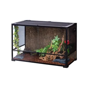REPTI ZOO 67 Gallon 36" x 18" x 24" Double Hinge Door with Screen Ventilation Reptile Terrarium(Knock-Down) RK0120N