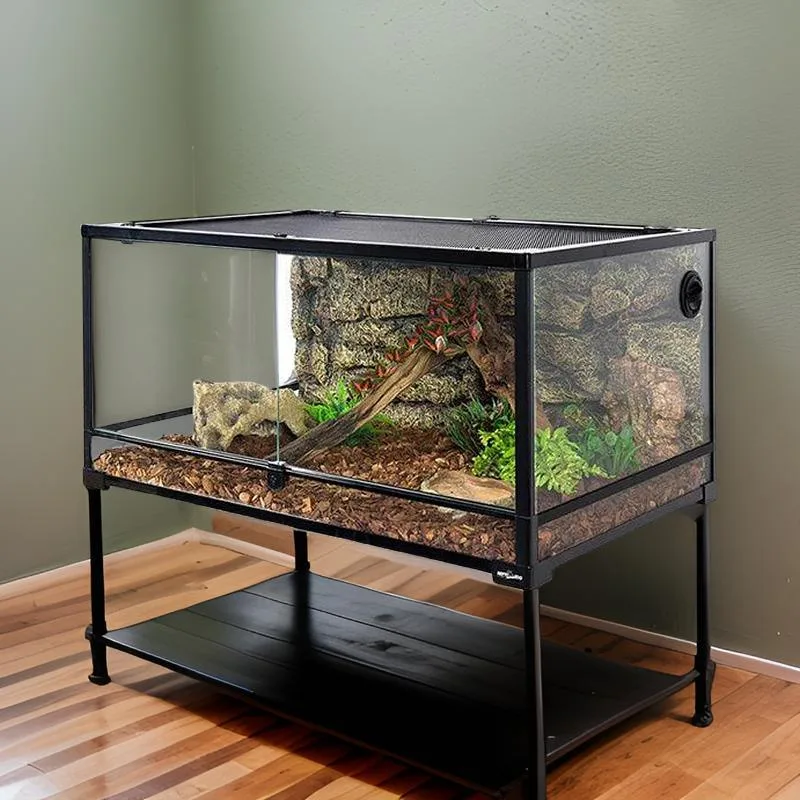 REPTI ZOO 67 Gallon Reptile Terrarium 36" x 24" x 18", Double Hinge Door with Screen Ventilation bearded dragon tank(Knock-Down) RK0134 - Image 2