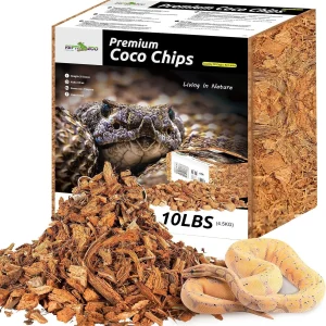 REPTI ZOO 72 Quart Reptiles Coconut Chip Substrate, Coco Husk Reptiles Bedding for Ball Snakes and Geckos