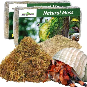 REPTI ZOO 7OZ Sphagnum Moss for Reptiles, 200g Natural Moss Substrate for Reptile & Amphibian | Terrarium Tank Forest Moss Bedding for Snakes, Turtles, Frog, Hermit Crab