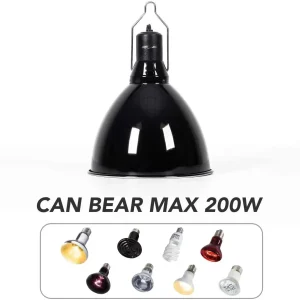 REPTI ZOO 8.5 inch Reptile Light Fixture 200W E26 Base,Aquarium Dome Reptile Light Socket Fixture (Without Bulbs)