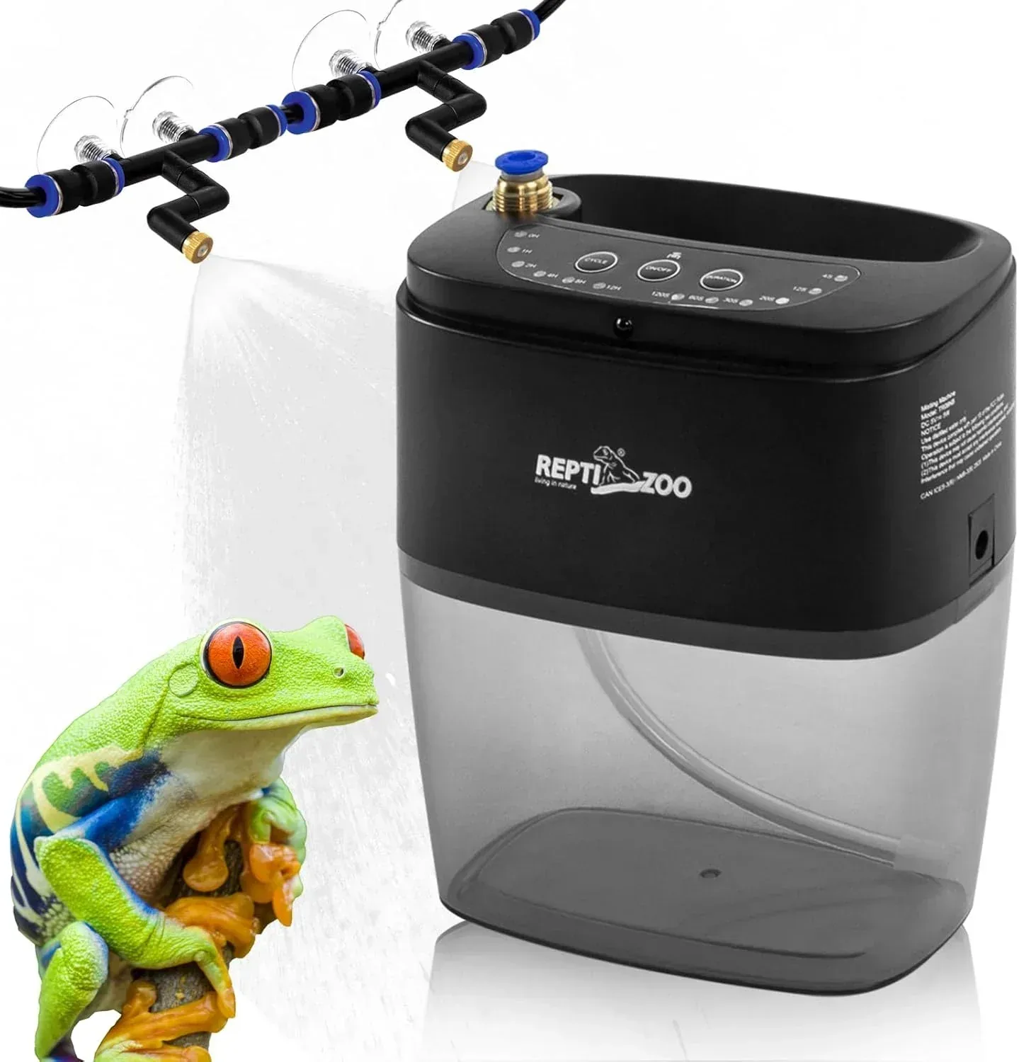 REPTI ZOO 800ml Reptile Mister Fogger Portable Mister for Reptile Tank with 2PCS Nozzles for Reptiles/Amphibians