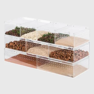 REPTI ZOO 9 Gallon 22x8x11inch Acrylic Compart Reptile Breeding Terrarium ACR42DG