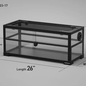 REPTI ZOO 9 Gallon 26" x 11"x 11" Glass Reptile Terrarium Front Opening Reptile Habitat Tank (customed reptile cage)