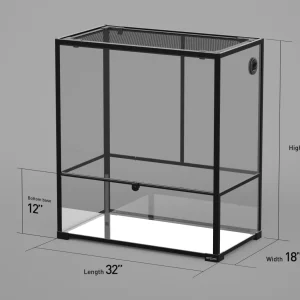 REPTI ZOO 90 Gallon 32" x 18"x 36" Glass Reptile Terrarium Front Opening Reptile Habitat Tank (customed reptile cage)