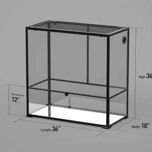 REPTI ZOO Customed Reptile Cage 101 Gallon 36" x 18"x 36" Glass Reptile Terrarium with Front Opening Door (includes shipping and tax)