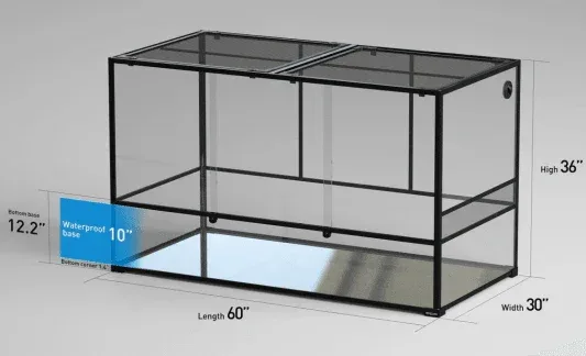 REPTI ZOO Customed Reptile Cage 60" x 30"x 36" Glass Reptile Terrarium (includes shipping and tax)
