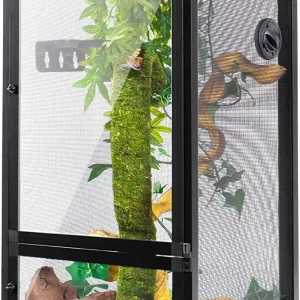 REPTI ZOO Foldable 30 Gallon Screen Chameleon Cage 16" x 16"x 30" with Collapsible Net Side Panels PAC404076