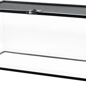REPTI ZOO Full Glass 15 Gallon Reptile Tank, Medium Reptile Terrarium 24" X 12" X 12" for Gecko Hermit Crab Hognose Snake etc, Top Screen Ventilation & Feeding