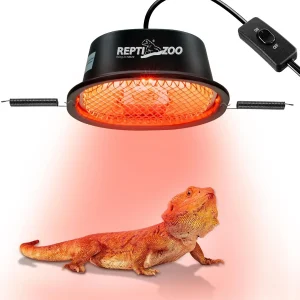 REPTI ZOO G9 50W Infrared Reptile Heat Lamp Kit with Safety Mesh