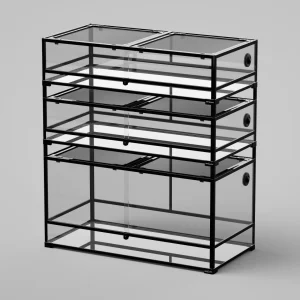 REPTI ZOO Glass Reptile Terrarium Reptile Habitat Stackable Tanks 3 tanks in total (customed reptile cage)