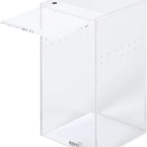 REPTI ZOO Magnetic Acrylic Reptile Breeding Box 3"x3"x6" Transparent Feeding Box