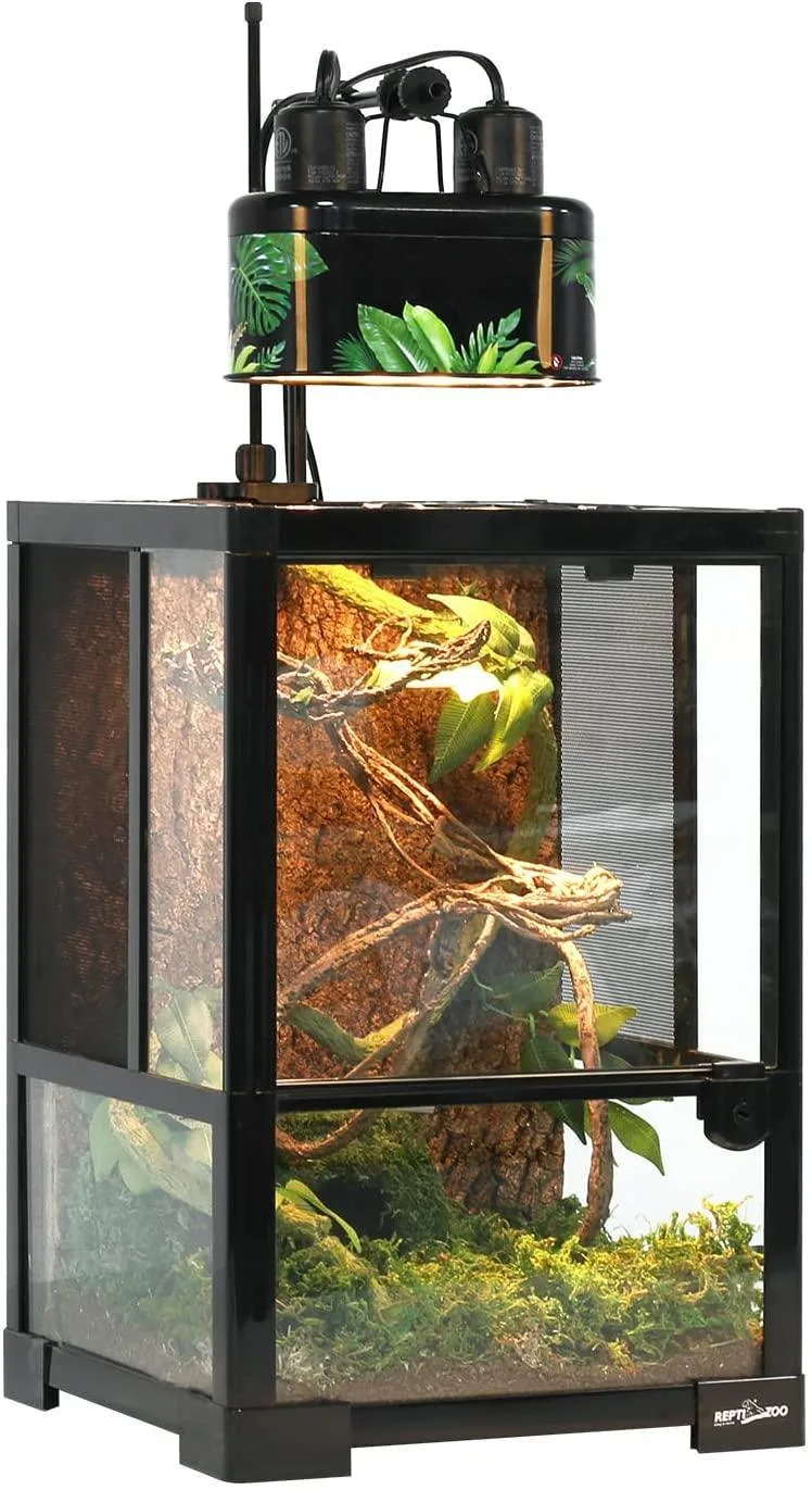 REPTI ZOO Nano Combo Print Tropical Desert Reptile Dual Deep Dome Lamp Fixture - Image 2