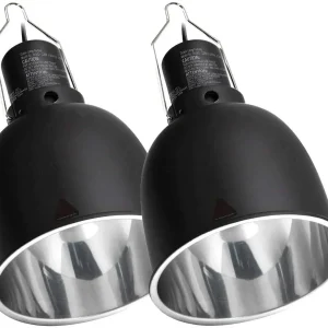 REPTI ZOO Reptile Light Fixture 2 Packs 5.5 Inch Deep Dome Lamp Cap Lamp Fixture Optical Reflection Cover for Reptile Glass Terrariums