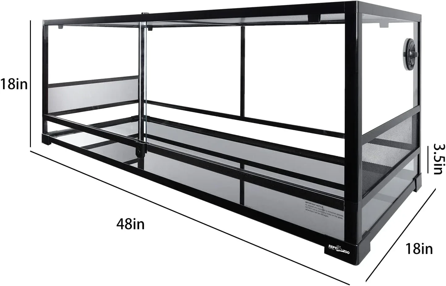REPTI ZOO Reptile Tempered Glass Extra-Long Terrarium Habitats 48" x 18" x 18" Reptile Amphibians tank RK0222N - Image 2