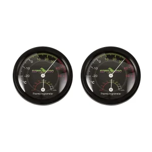 REPTI ZOO Reptile Terrarium 2pcs Thermometer Hygrometer Dual Gauges Pet Rearing Box Reptile Thermometer and Humidity Gauge