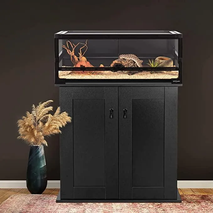 REPTI ZOO Reptile Terrarium Stand 30"W x 12"D with 4 Shelves for Reptile Accessories Organization
