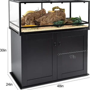 REPTI ZOO Storage Cabinet Terrarium Stand 48" x 24" x 30" for Large Wide Reptile Tanks