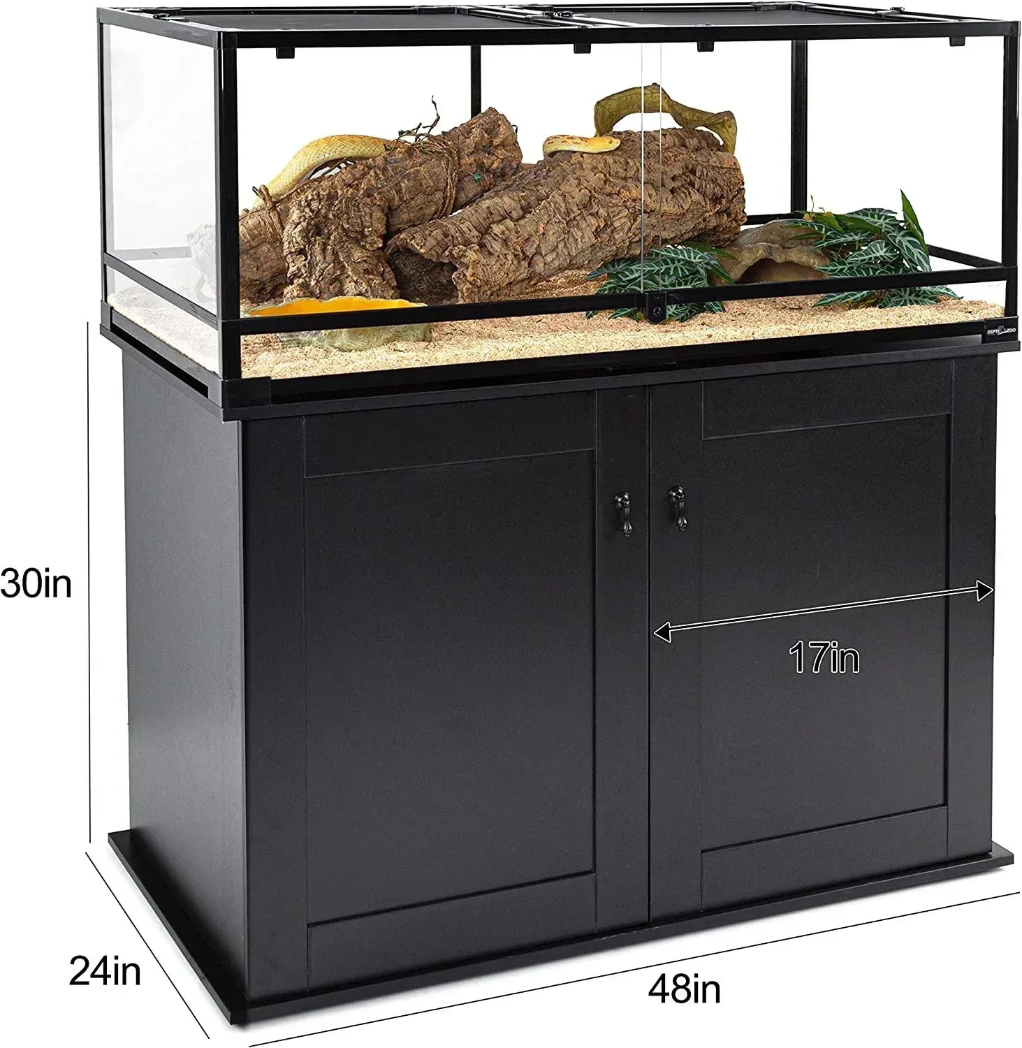 REPTI ZOO Storage Cabinet Terrarium Stand 48" x 24" x 30" for Large Wide Reptile Tanks