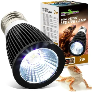 REPTI ZOO UVB Reptile Light Bulb, 3W 10.0 UVB LED Lamp for Desert Reptile, UVB UVA Tra-high Output Compact Lamp, Full Spectrum Sun Lamp for Bearded Dragon, Leopard Gecko, Lizard, Spider, Tortoise