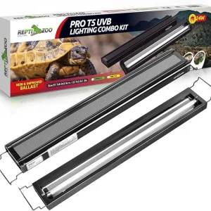 REPTI ZOO UVB Reptile Light Kit – New Version T5 HO UVB Lighting Combo with 10.0 UVB Tube, Terrarium Hood, 24W, 22-Inch Fixture