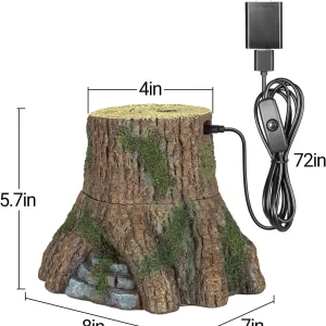 REPTIZOO 1000ml Reptile Humidifier Fogger, Tree Trunk Humidifier with Top Mist Outlet
